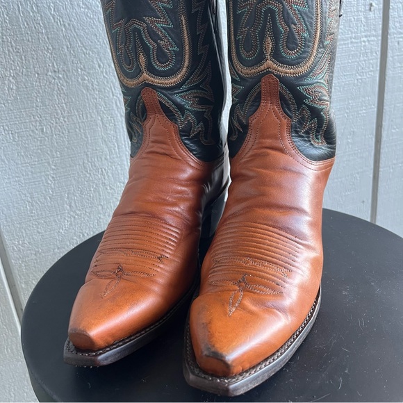 Lucchese 1883 N7361 Two Tone Western Boots Embroidered Snip Toe Men’s 9 B Narrow - Picture 4 of 9